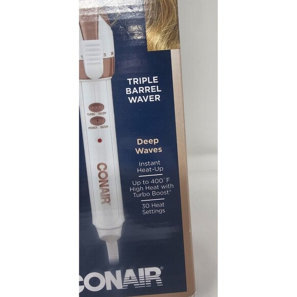 Conair Double Ceramic Triple Barrel Waver New In Box 100% Authentic - Picture 2 of 8
